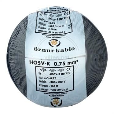 NYAF KABLO 1X0.75 SİYAH ÖZNUR-HES 1 MT FİYATIDIR