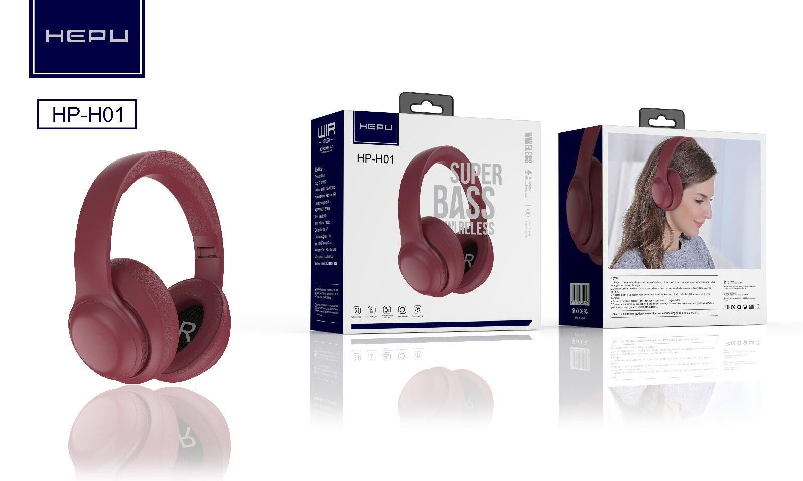 HEPU HP-H01 BLUETOOTH KAFA ÜSTÜ KULAKLIK