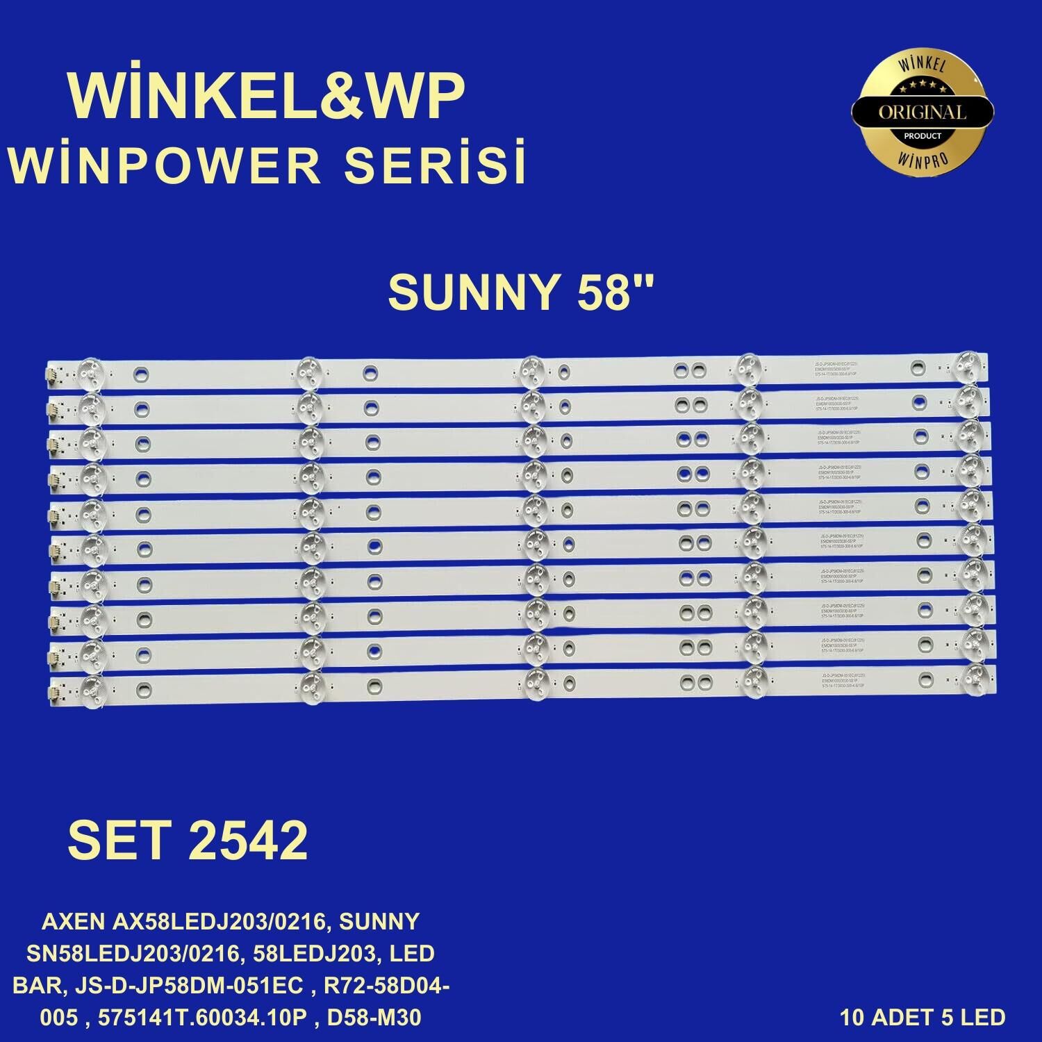 TV LED BAR 2542 TAKIM10 LU-AX58LEDJ203-SN58LEDJ203- ES-3229-WİNKEL