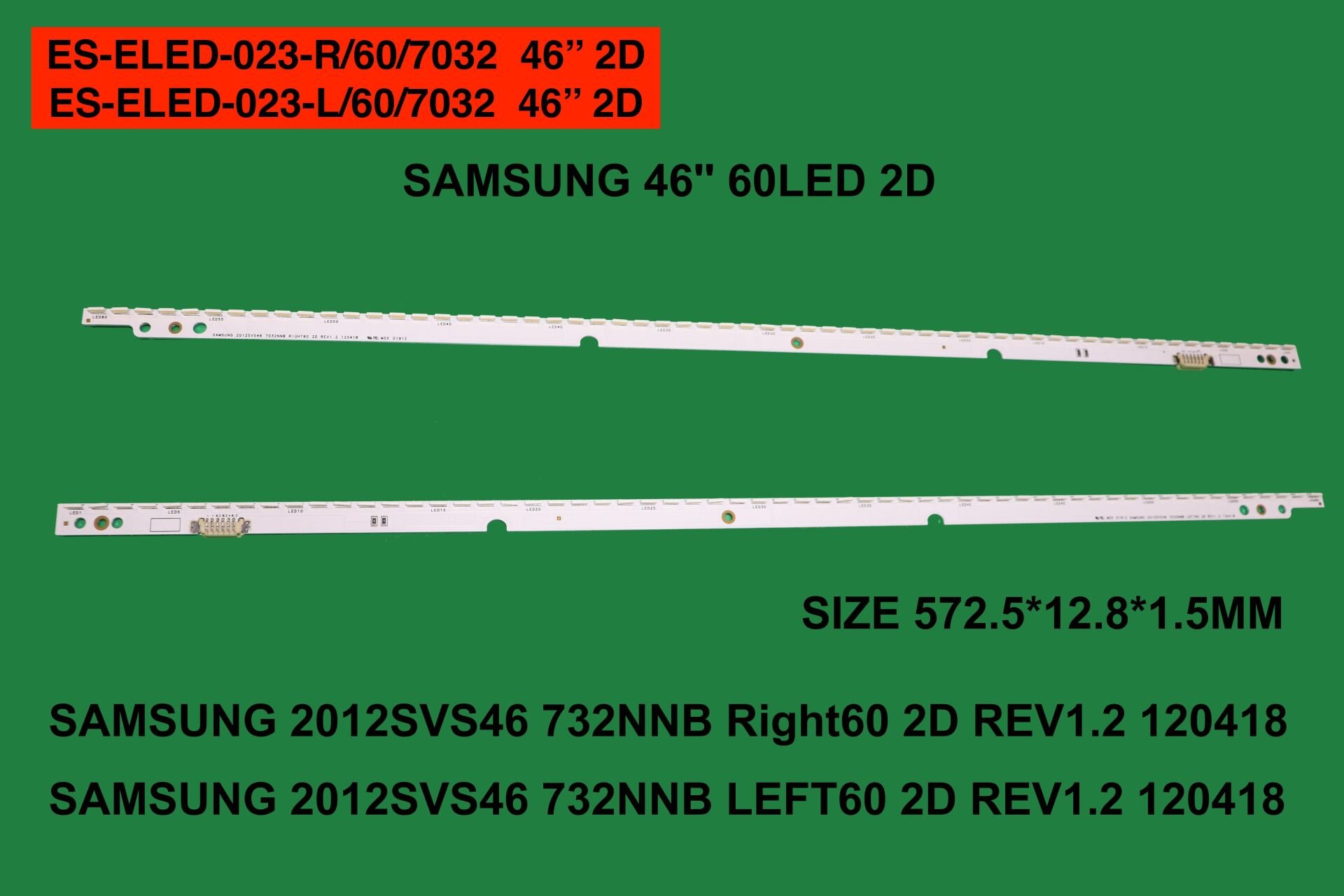 TV LED BAR 2117 2 Lİ ÇUBUK-UE46ES5700-UE46ES5500- 2012SVS46- ES-ELED-023-LCD 608-WİNKEL