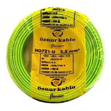 NHXMH YANMAZ KABLO 2.5 LUK SARI YEŞİL ÖZNUR-HES 1 MT FİYATIDIR
