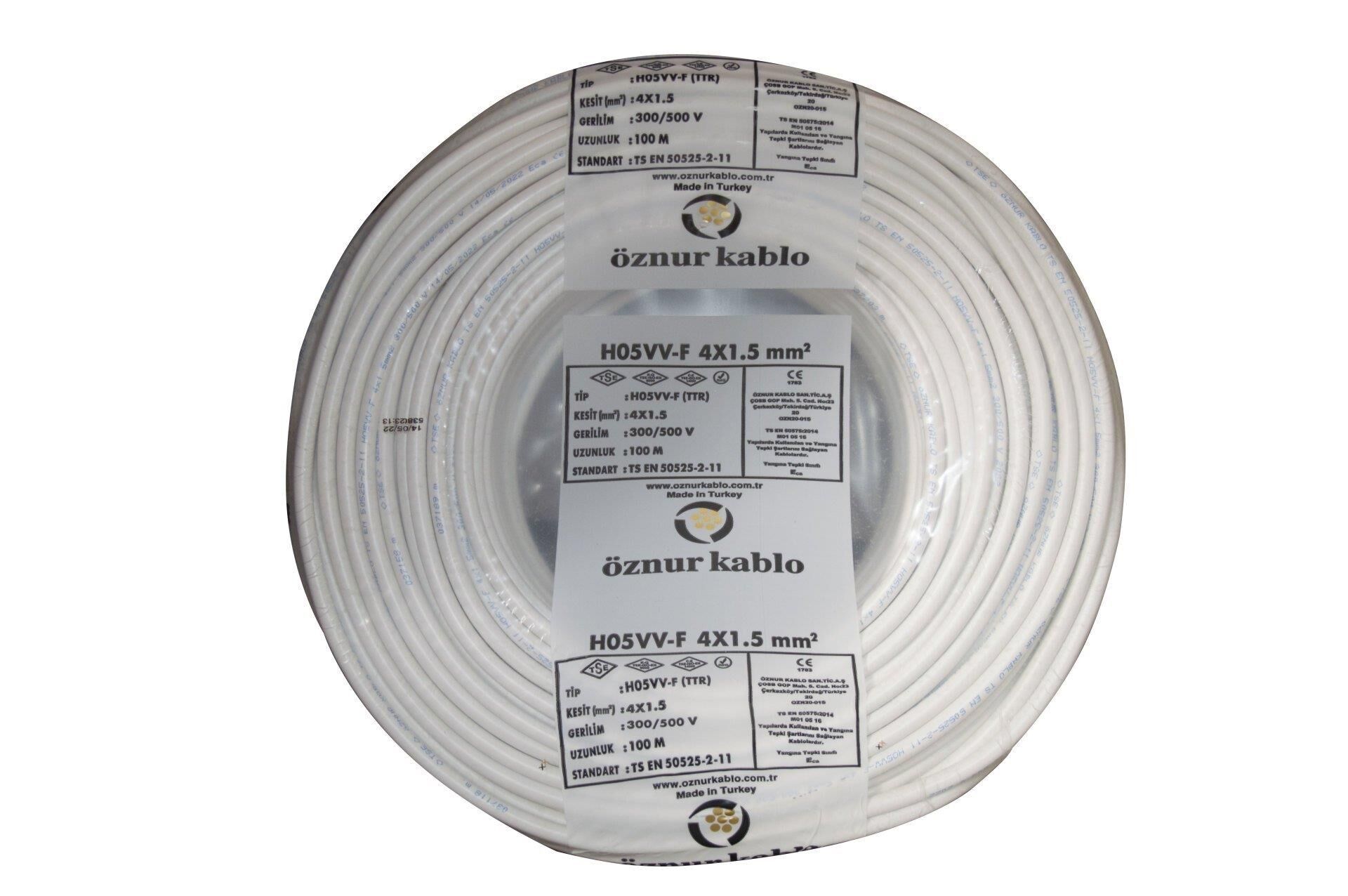 TTR KABLO 4X1,5 BEYAZ ÖZNUR-HES 1 MT FİYATIDIR