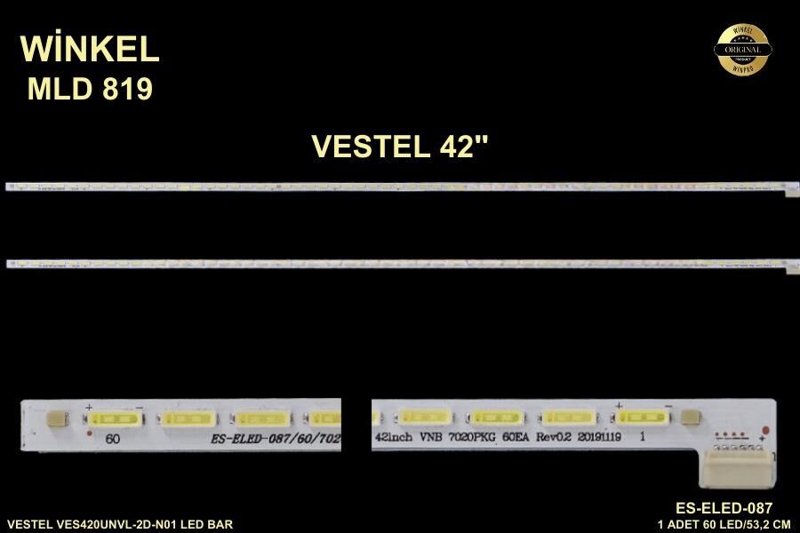 TV LED BAR-819  1 Lİ ÇUBUK-VES420UNVL,42FA7100,LE42F74450LED,42PF8175-ELED87-WİNKEL