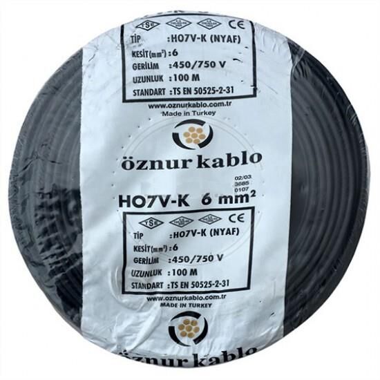 NYAF KABLO 1X6 LIK SİYAH ÖZNUR-HES 1 MT FİYATIDIR