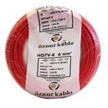 NYAF KABLO 1X6 LIK KIRMIZI ÖZNUR-HES 1 MT FİYATIDIR