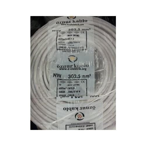 NYM KABLO ANTİGRON 3X2,5 ÖZNUR-HES 1 MT FİYATIDIR