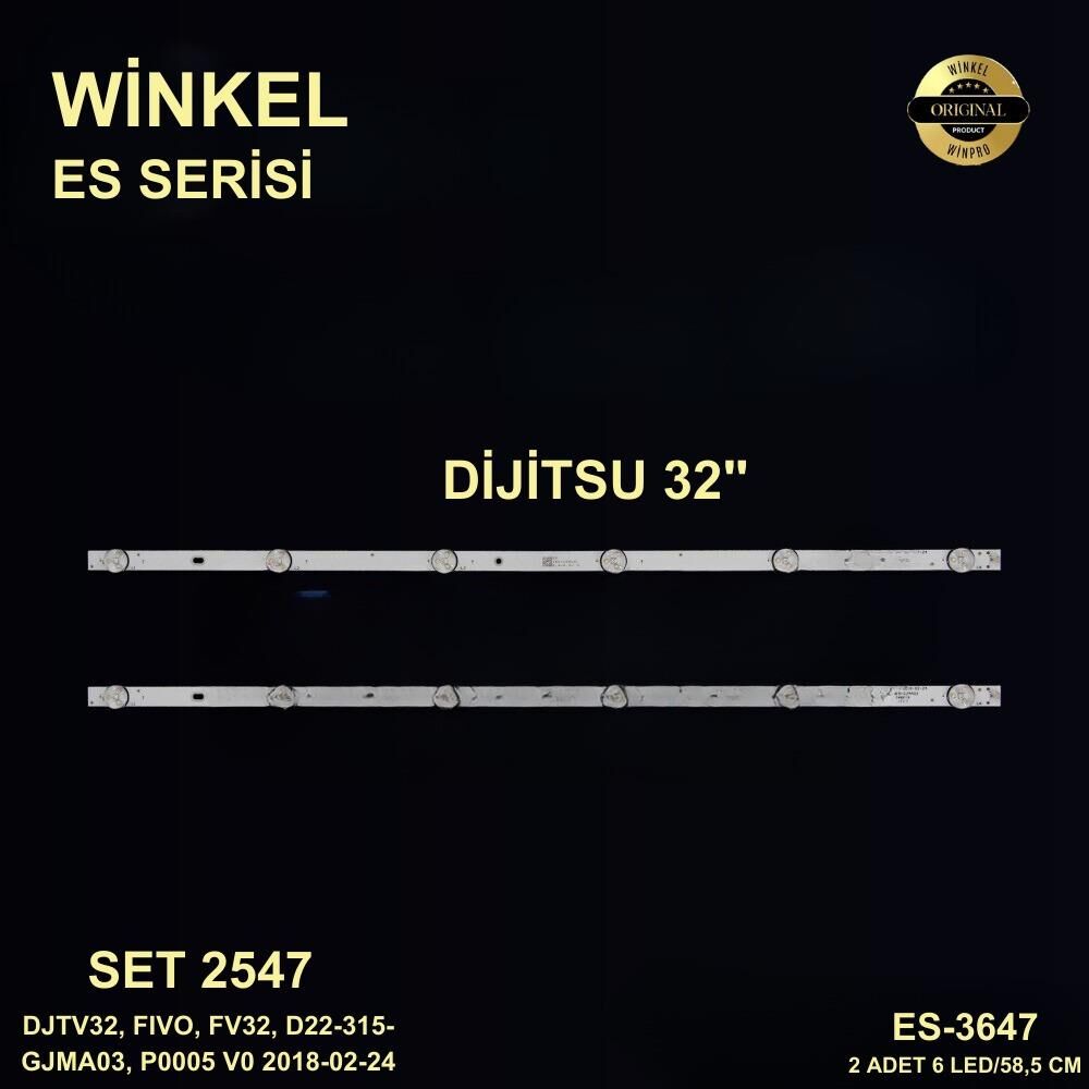 TV LED BAR 5019 TAKIM 2 Lİ-DİJUTSU-62DLED32HF2X60002-DJTV32-DLED32HF-W2763-MATE