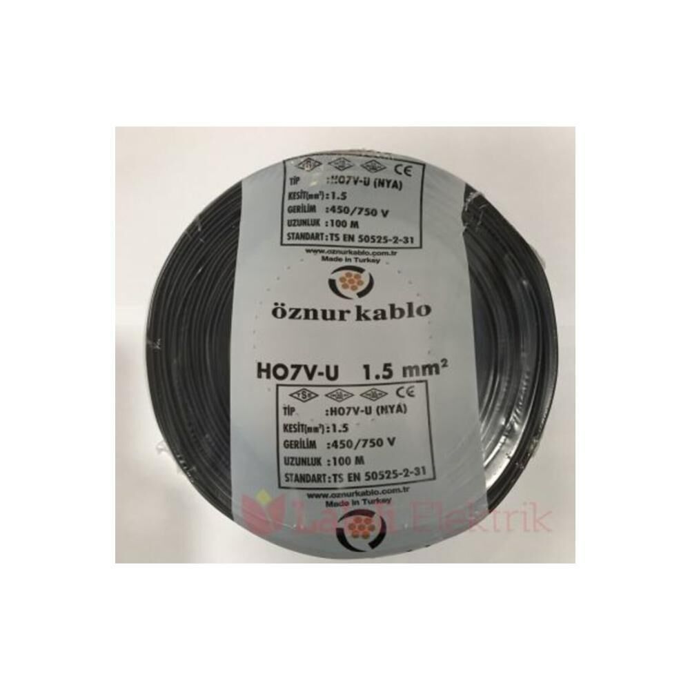 NYA KABLO 1,5 LUK SİYAH ÖZNUR 1 MT FİYATIDIR