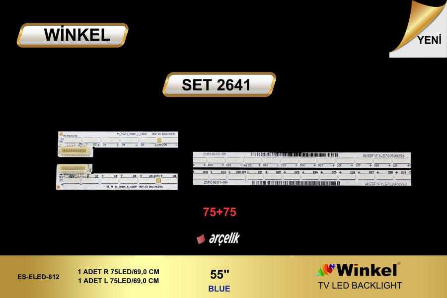 TV LED BAR 2641 2 Lİ ÇUBUK-A55L9683-55VLX9670-ELED812-WİNKEL-MAVİ RENK